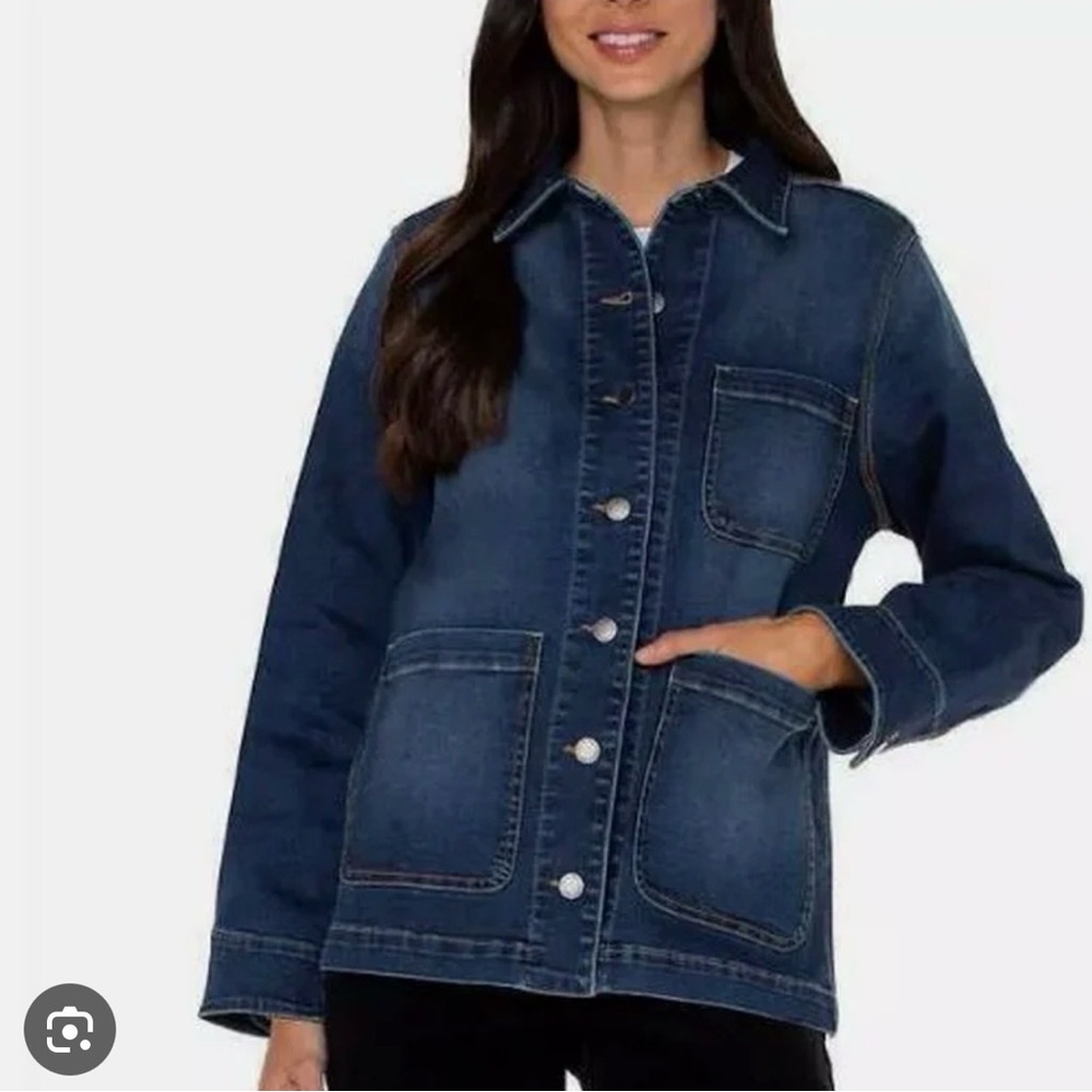 Women's Well Worn Brand Stretch Denim Jean Utility Jacket size Small - NWOT